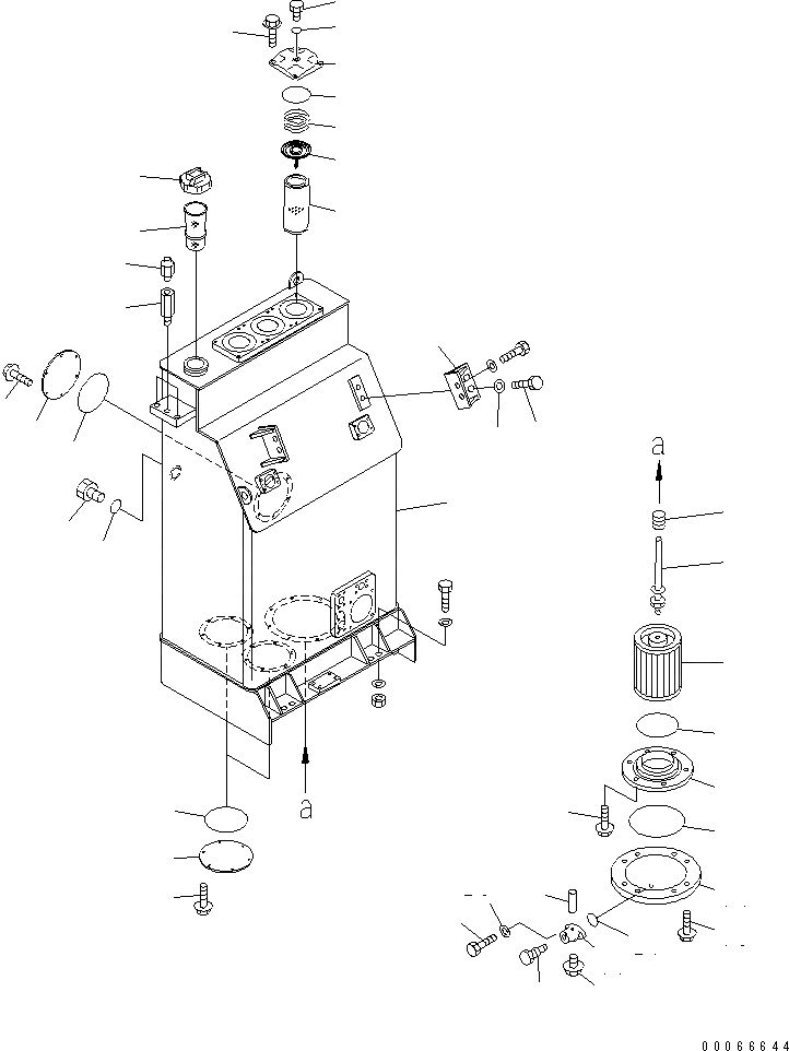Схема запчастей Komatsu WA800-3E0 - ГИДР. БАК.(№7-) ГИДРАВЛИКА