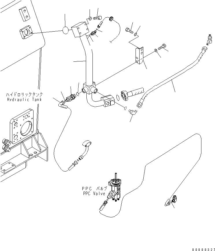 Схема запчастей Komatsu WA800-3E0 - ГИДР. БАК. (ЛИНИЯ ОХЛАЖДЕНИЯ)(№7-) ГИДРАВЛИКА