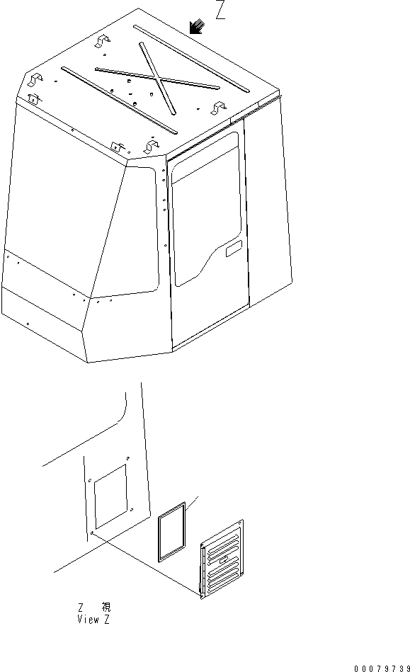 Схема запчастей Komatsu WA800-3E0 - КАБИНА (УПЛОТНЕНИЕ)(№7-) КАБИНА ОПЕРАТОРА И СИСТЕМА УПРАВЛЕНИЯ