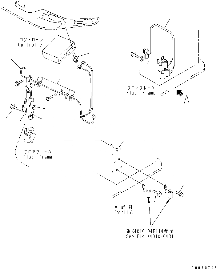 Схема запчастей Komatsu WA800-3E0 - ПОЛ SUB (ОБОГРЕВАТЕЛЬ. ЭЛЕКТРИКА)(№7-) КАБИНА ОПЕРАТОРА И СИСТЕМА УПРАВЛЕНИЯ