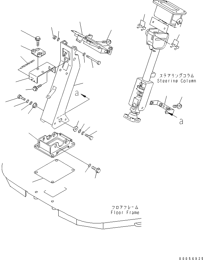 Схема запчастей Komatsu WA800-3E0 - ПОЛ SUB (СУППОРТ И ЭЛЕМЕНТЫ КРЕПЛЕНИЯ)(№7-7) КАБИНА ОПЕРАТОРА И СИСТЕМА УПРАВЛЕНИЯ