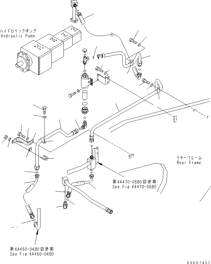 Схема запчастей Komatsu WA800-3E0 - ТОРМОЗНАЯ ГИДРОЛИНИЯ (ЛИНИЯ НАСОСА)(№7-) КАБИНА ОПЕРАТОРА И СИСТЕМА УПРАВЛЕНИЯ