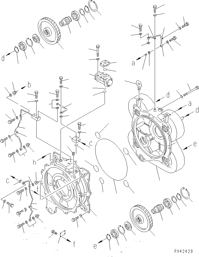Схема запчастей Komatsu WA800-1-13 - КОРПУС ГИДРОТРАНСФОРМАТОРА ТРАНСМИССИЯ