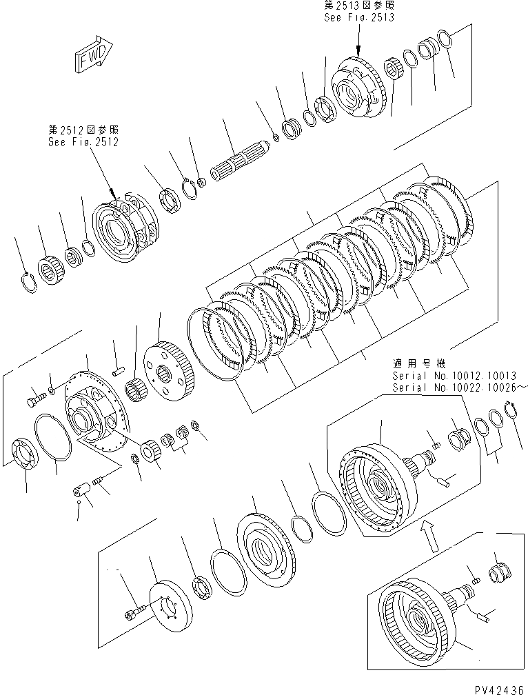 Схема запчастей Komatsu WA800-1-13 - ТРАНСМИССИЯ (3 МУФТА) ТРАНСМИССИЯ