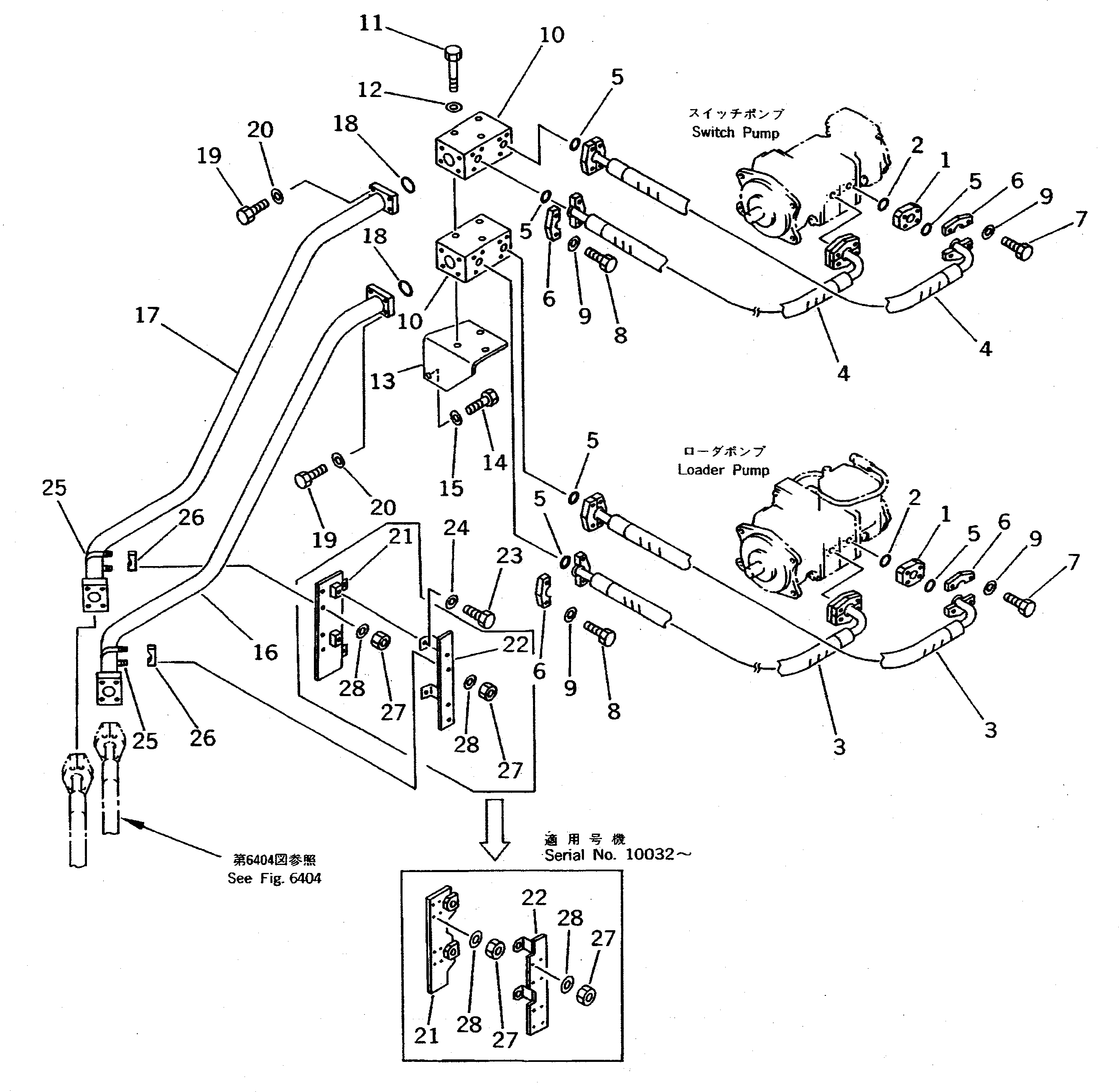 Схема запчастей Komatsu WA800-1-13 - ГИДРОЛИНИЯ (НАСОС - ЗАПРАШИВАЮЩ. КЛАПАН /) УПРАВЛ-Е РАБОЧИМ ОБОРУДОВАНИЕМ