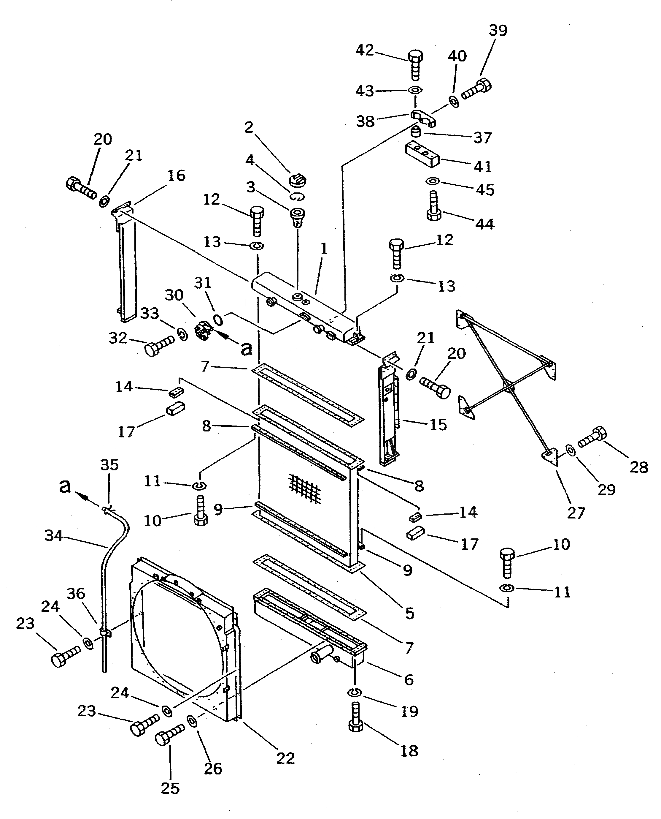 Схема запчастей Komatsu WA800-1 - РАДИАТОР(№-) КОМПОНЕНТЫ ДВИГАТЕЛЯ И ЭЛЕКТРИКА