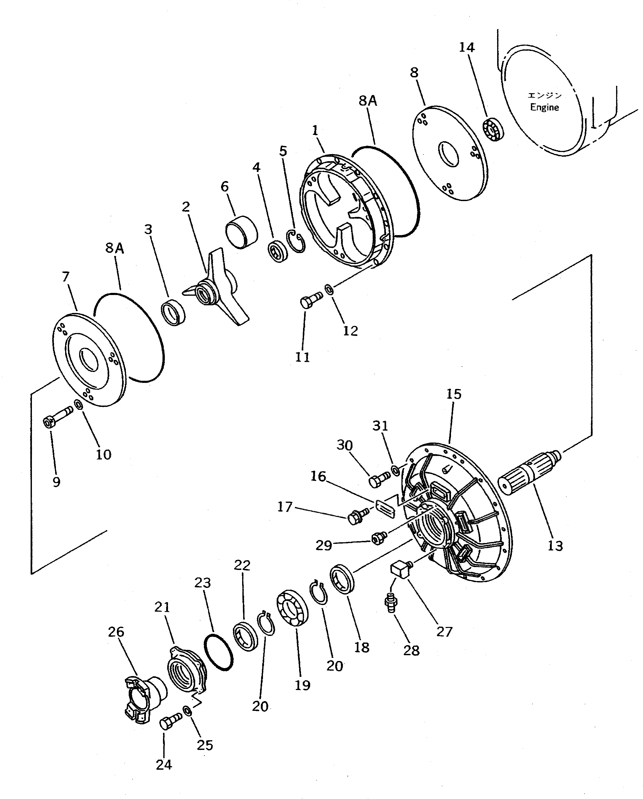 Схема запчастей Komatsu WA800-1 - ДЕМПФЕР(№-) ТРАНСМИССИЯ