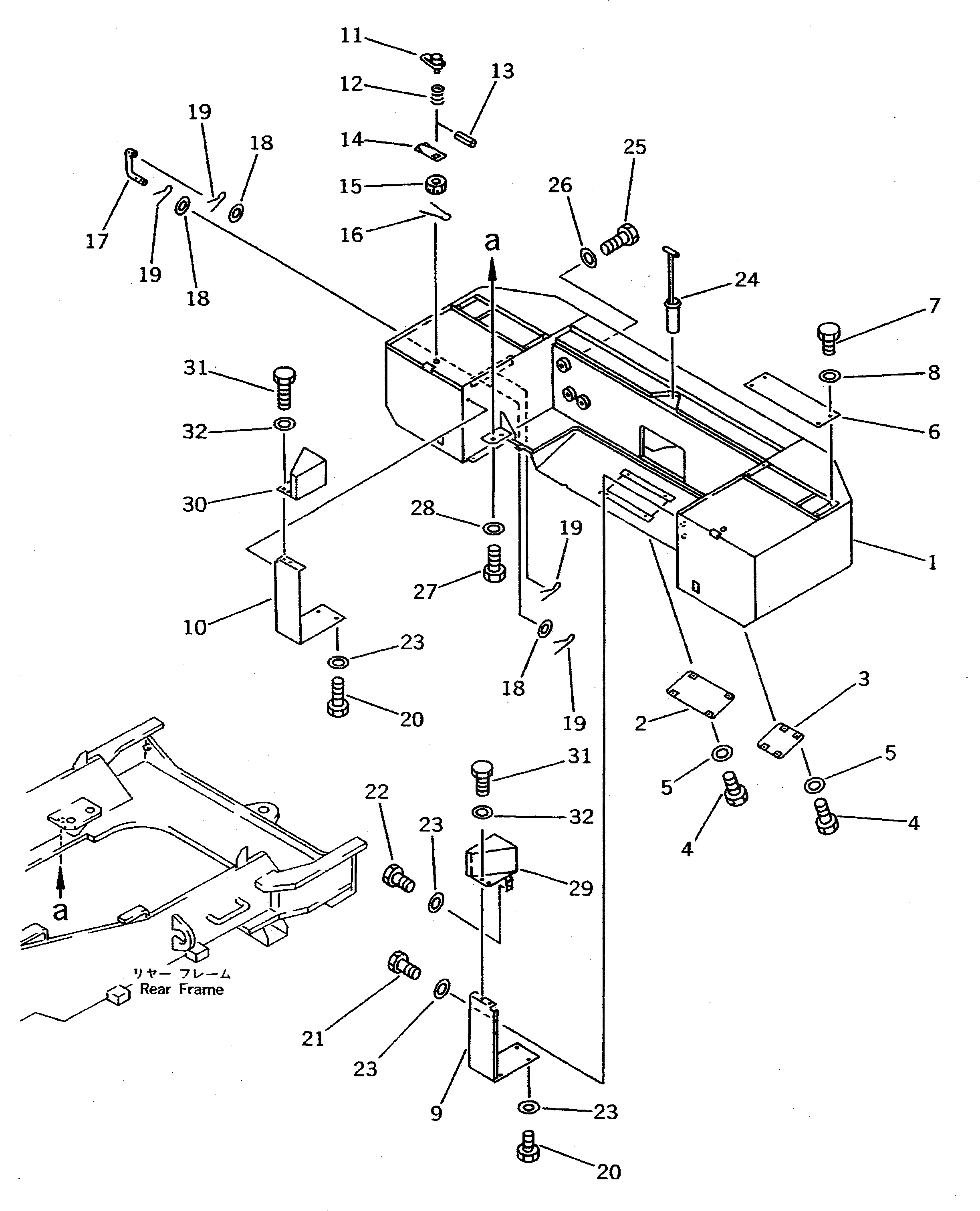 Схема запчастей Komatsu WA800-1 - ПРОТИВОВЕС(№-99) РАМА И ЧАСТИ КОРПУСА