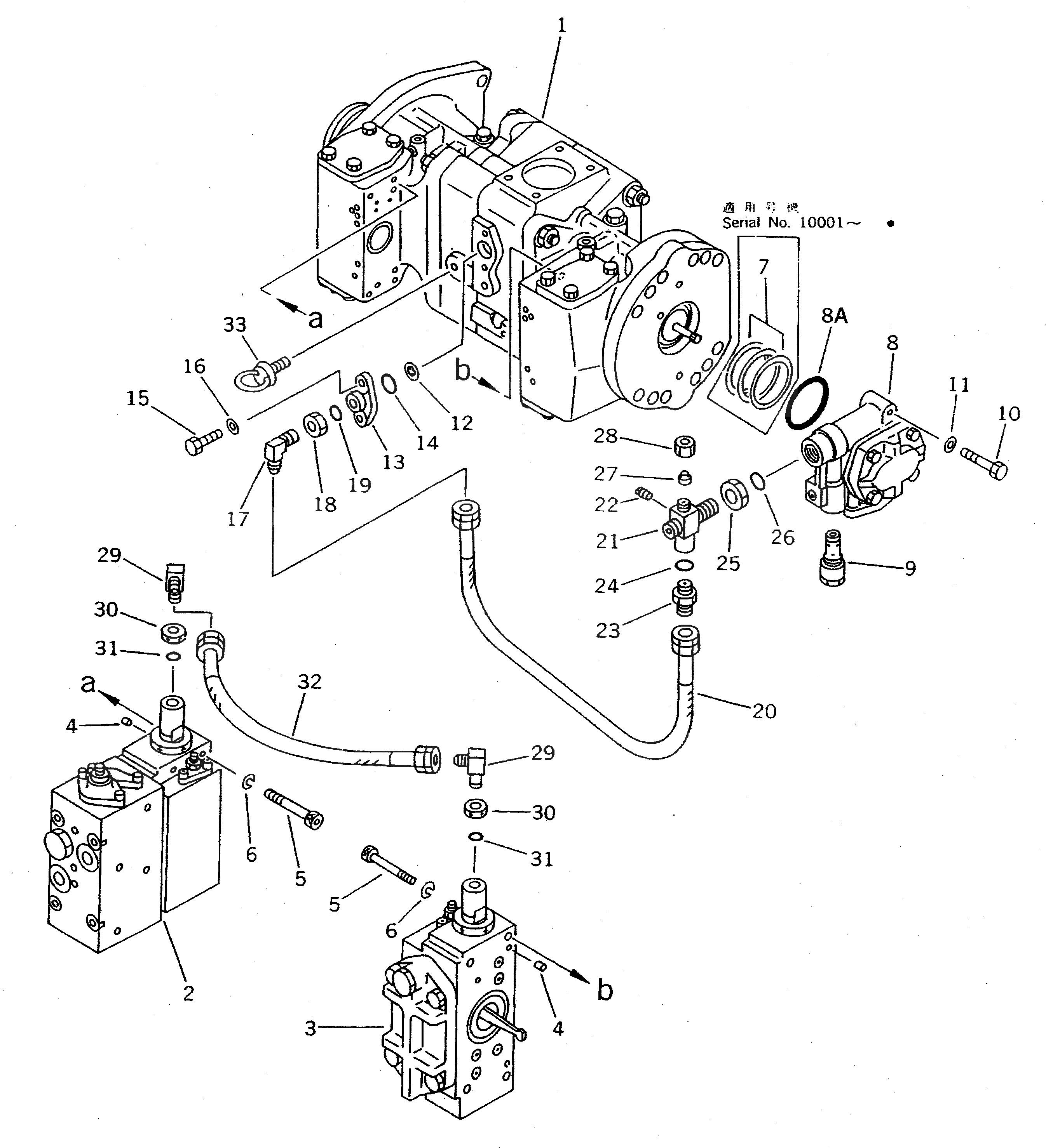 Схема запчастей Komatsu WA800-1 - ПОГРУЗ. НАСОС (/) УПРАВЛ-Е РАБОЧИМ ОБОРУДОВАНИЕМ
