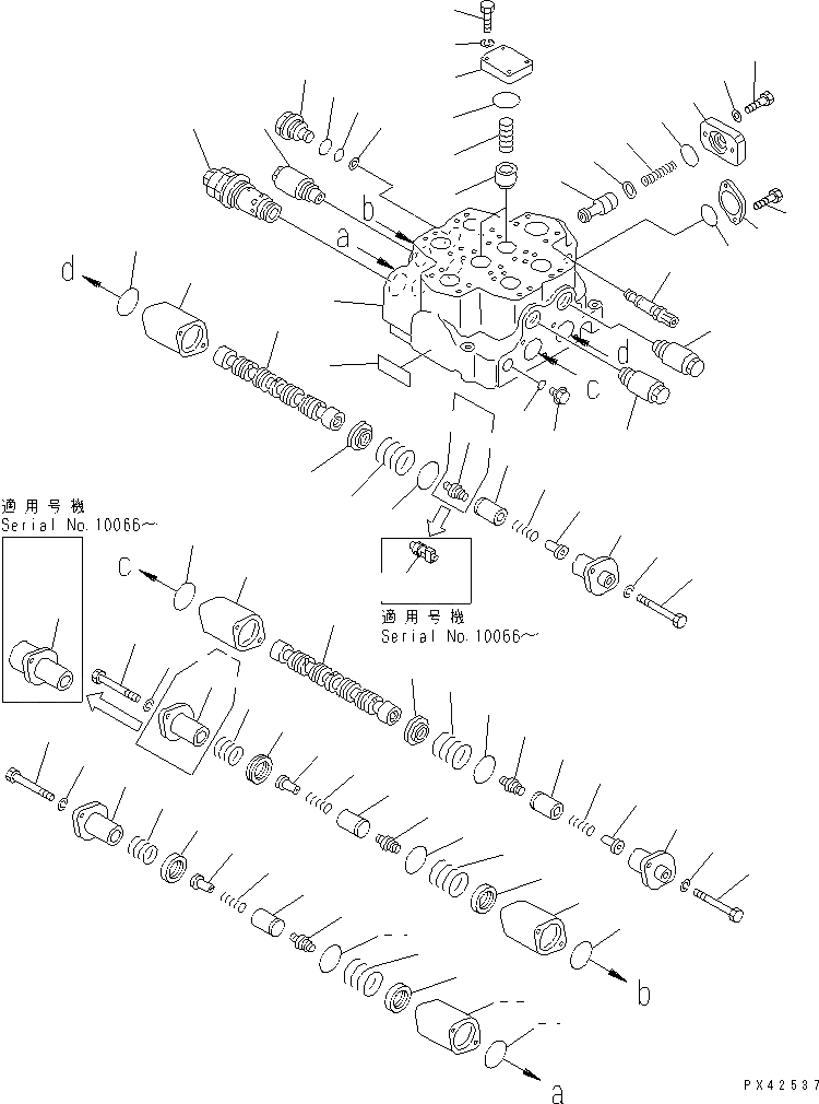 Схема запчастей Komatsu WA800-1 - 2-Х СЕКЦИОНН. УПРАВЛЯЮЩ. КЛАПАН (/)(№-99) УПРАВЛ-Е РАБОЧИМ ОБОРУДОВАНИЕМ