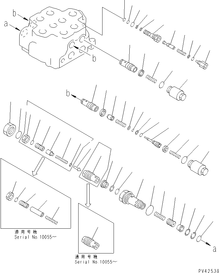 Схема запчастей Komatsu WA800-1 - 2-Х СЕКЦИОНН. УПРАВЛЯЮЩ. КЛАПАН (/)(№-99) УПРАВЛ-Е РАБОЧИМ ОБОРУДОВАНИЕМ