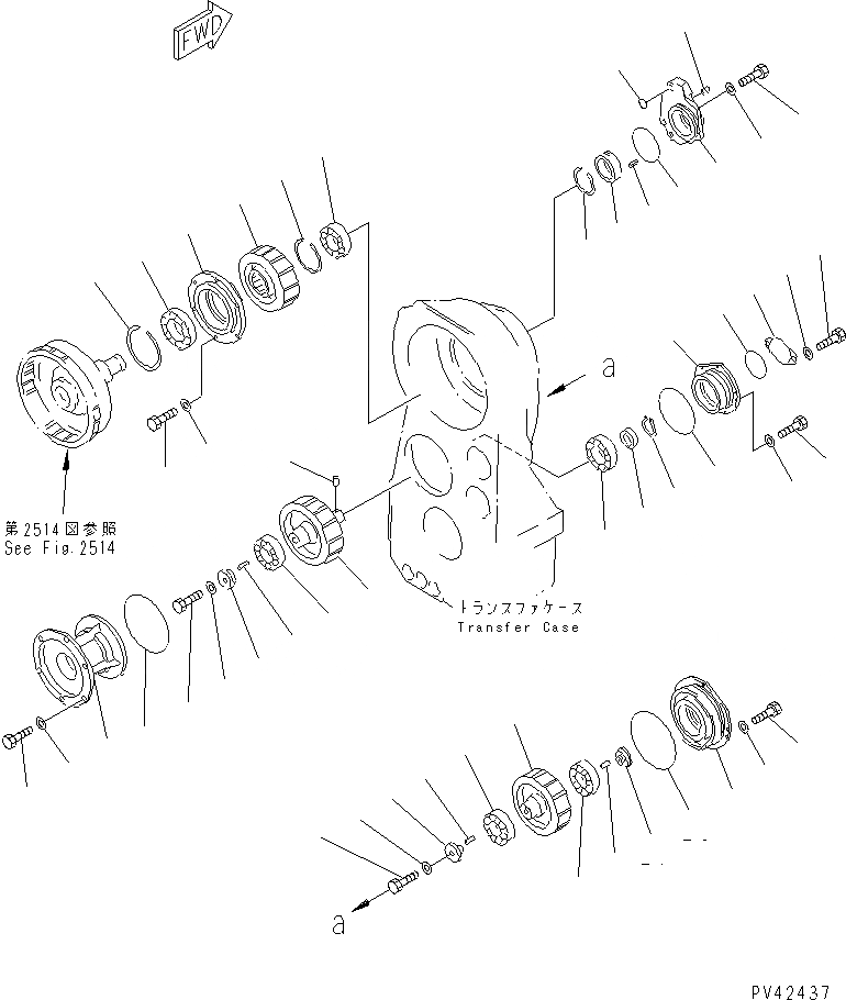 Схема запчастей Komatsu WA800-1 - ТРАНСМИССИЯ (ВЫХОДНОЙ ВАЛ /) ТРАНСМИССИЯ