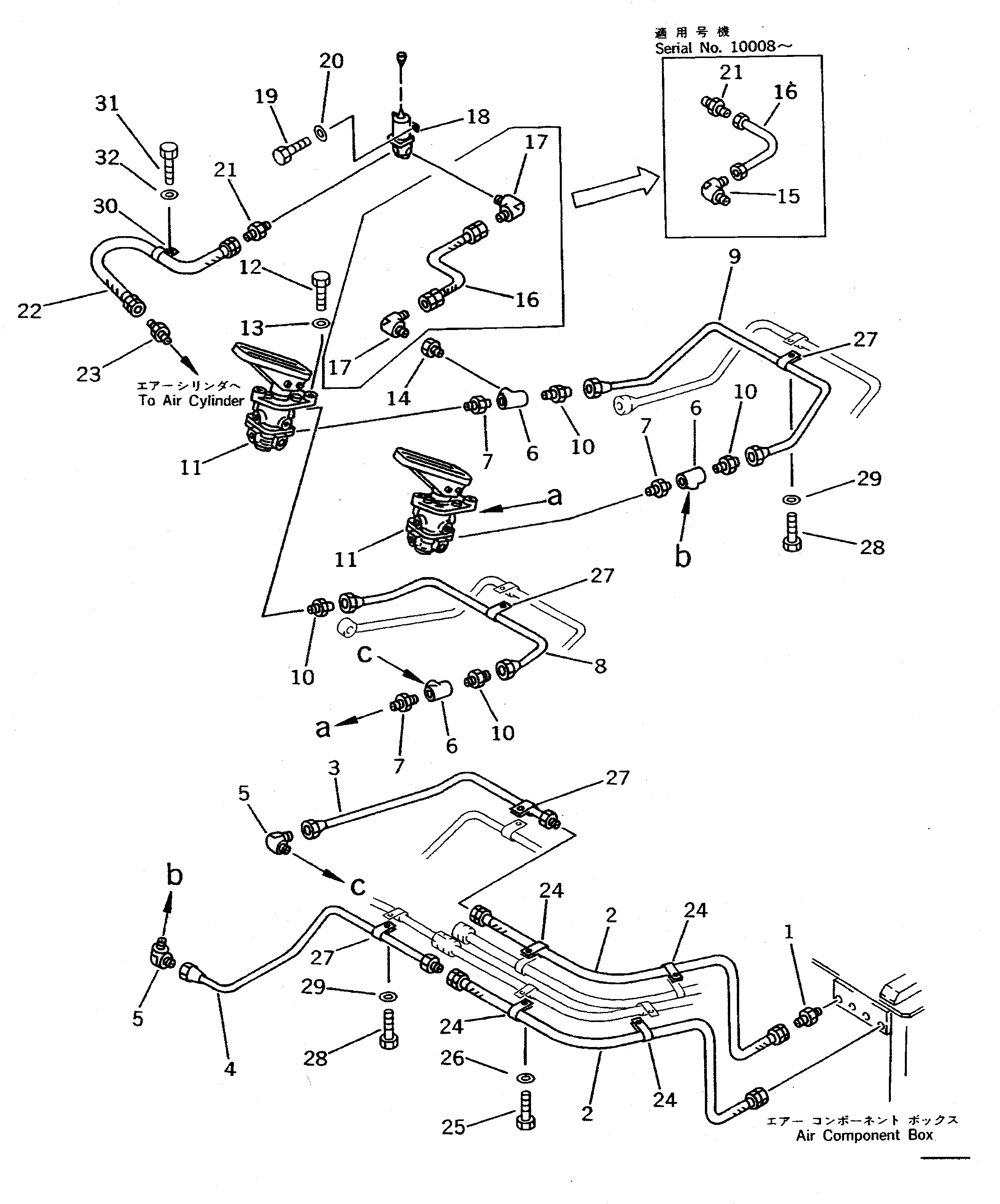 Схема запчастей Komatsu WA800-1 - ВОЗДУХОВОД (СУХ. БАК - КЛАПАН ПЕДАЛИ /)(№-99) ВЕДУЩ. ВАЛ¤ ДИФФЕРЕНЦ. И КОЛЕСА