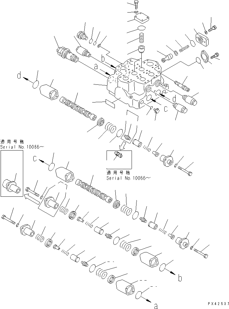 Схема запчастей Komatsu WA800-1 - 2-Х СЕКЦИОНН. УПРАВЛЯЮЩ. КЛАПАН (/)(№-99) УПРАВЛ-Е РАБОЧИМ ОБОРУДОВАНИЕМ