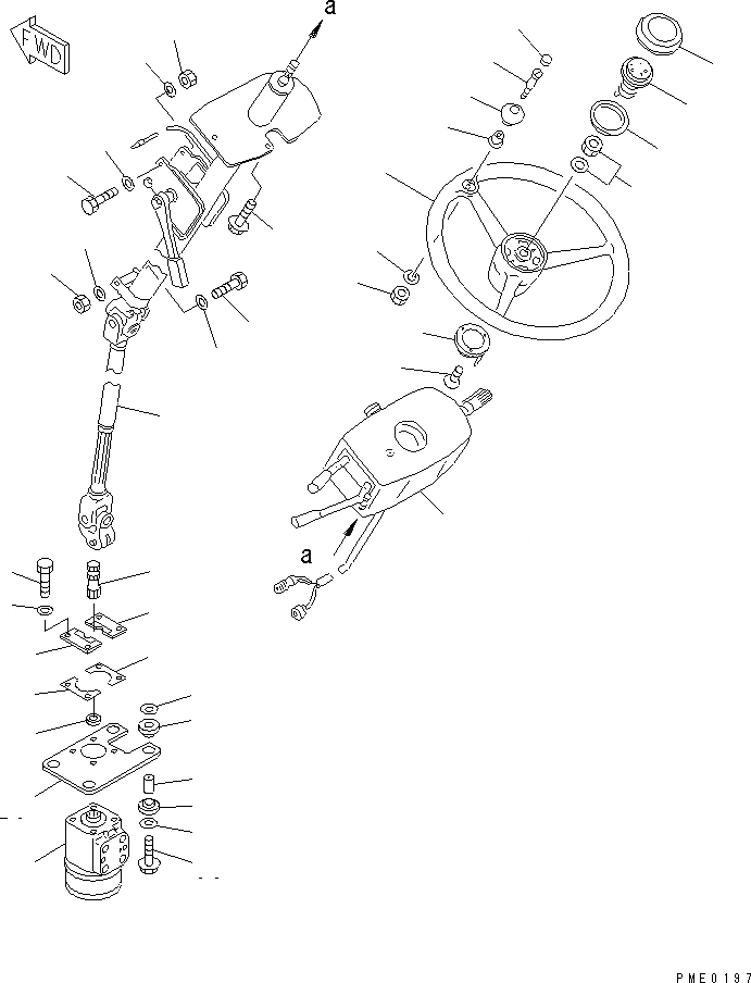 Схема запчастей Komatsu WA800-2 - РУЛЕВОЕ КОЛЕСО И УПРАВЛ-Е ТРАНСМИССИЕЙ (С УПРАВЛЕНИЕМ ДЖОЙСТИКОМ)(№-) РУЛЕВ. УПРАВЛЕНИЕ И СИСТЕМА УПРАВЛЕНИЯ