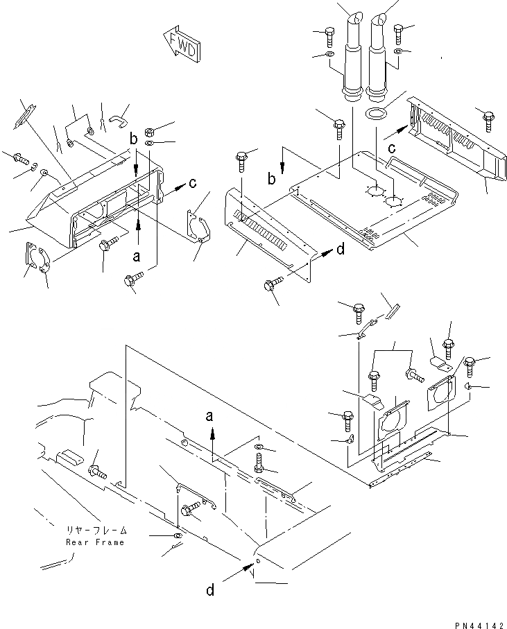 Схема запчастей Komatsu WA800-2 - КАПОТ(№-9) РАМА И ЧАСТИ КОРПУСА