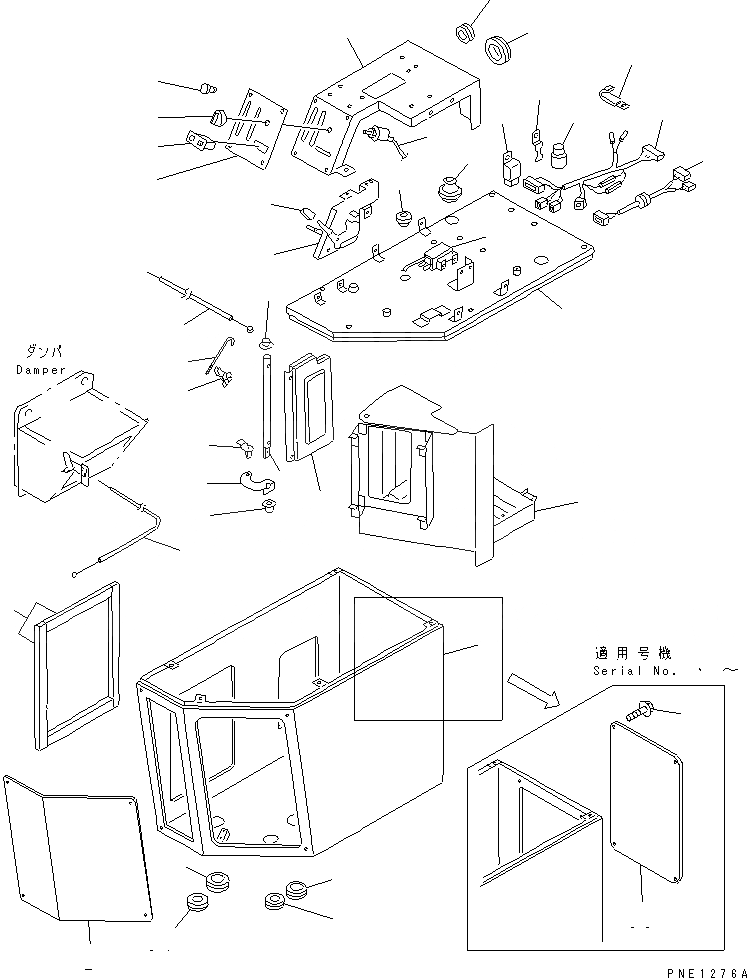 Схема запчастей Komatsu WA800-2 - БЛОК КОНДИЦИОНЕРА (DENSO) (/)(№-9) РАМА И ЧАСТИ КОРПУСА