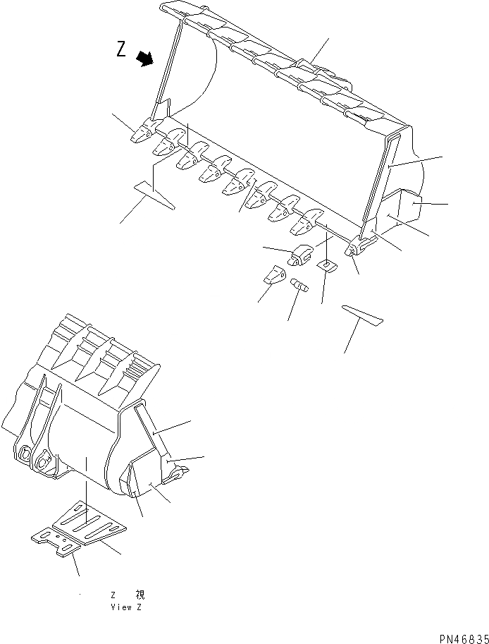Схема запчастей Komatsu WA800-2 - КОВШ¤ 9.M (С ЗУБЬЯМИ) (ДЛЯ ВЫСОК. ПОДЪЕМА)(№-) РАБОЧЕЕ ОБОРУДОВАНИЕ