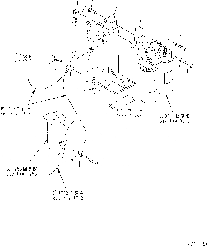 Схема запчастей Komatsu WA800-1-A - ДВИГАТЕЛЬ ПРОХОДНОЙ ФИЛЬТР И ТРУБЫ(№-) КОМПОНЕНТЫ ДВИГАТЕЛЯ И ЭЛЕКТРИКА