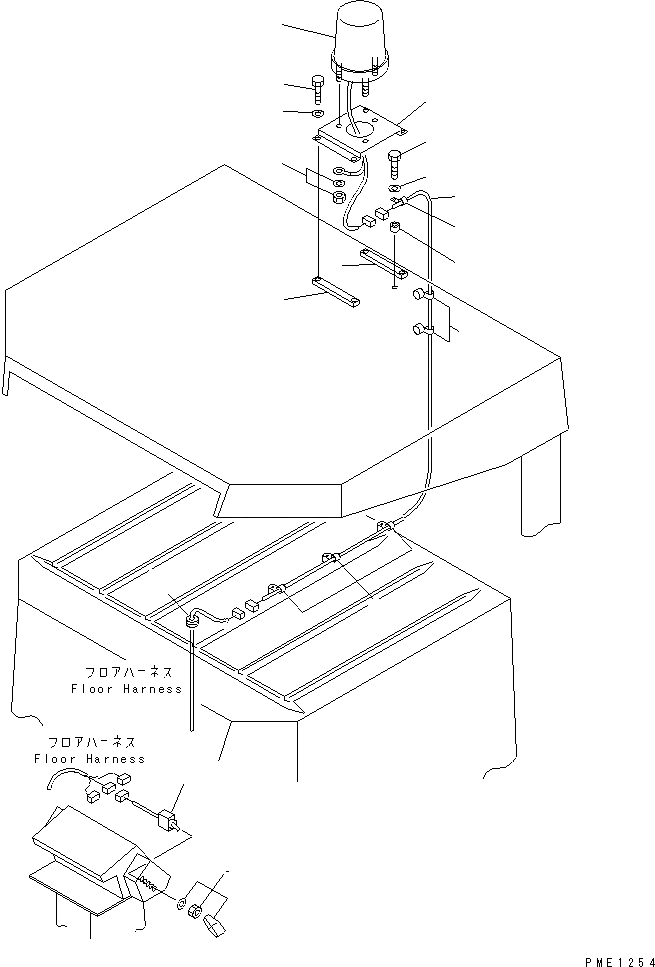 Схема запчастей Komatsu WA800-1-A - ПРОБЛЕСК. МАЯК (ДЛЯ СИСТЕМА ROPS)(№-) КОМПОНЕНТЫ ДВИГАТЕЛЯ И ЭЛЕКТРИКА