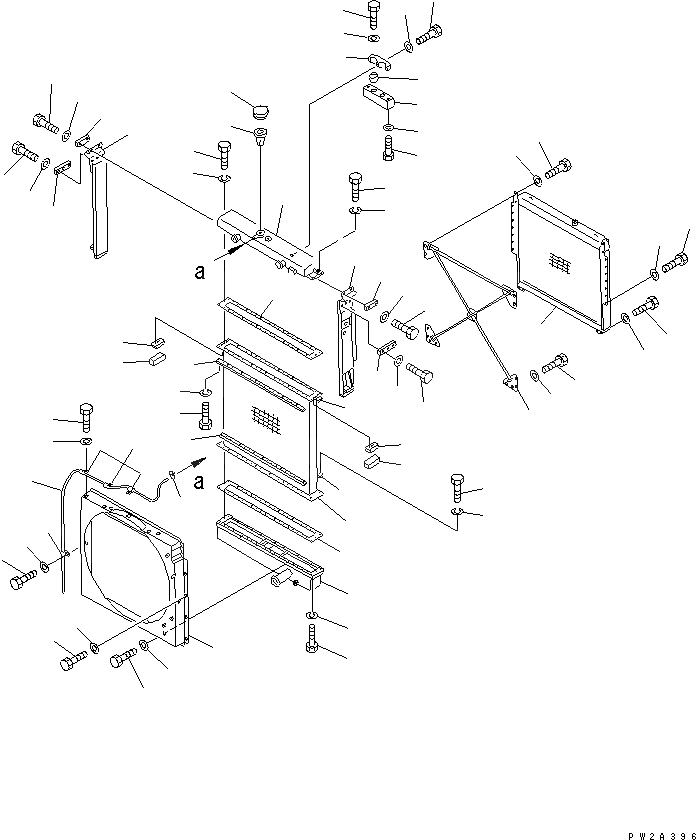 Схема запчастей Komatsu WA800-3 - РАДИАТОР(№8-) СИСТЕМА ОХЛАЖДЕНИЯ