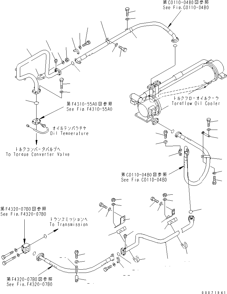 Схема запчастей Komatsu WA800-3 - ГИДРОТРАНСФОРМАТОР И ТРАНСМИССИЯ ЛИНИЯ (ЛИНИИ МАСЛООХЛАДИТЕЛЯ /)(№8-) ГИДРОТРАНСФОРМАТОР И ТРАНСМИССИЯ