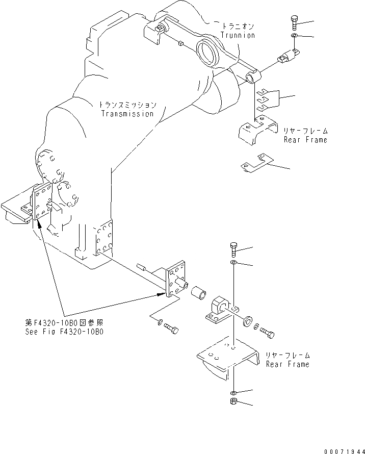 Схема запчастей Komatsu WA800-3 - ЧАСТИ КРЕПЛЕНИЯ ТРАНСМИССИИ(№8-) ГИДРОТРАНСФОРМАТОР И ТРАНСМИССИЯ