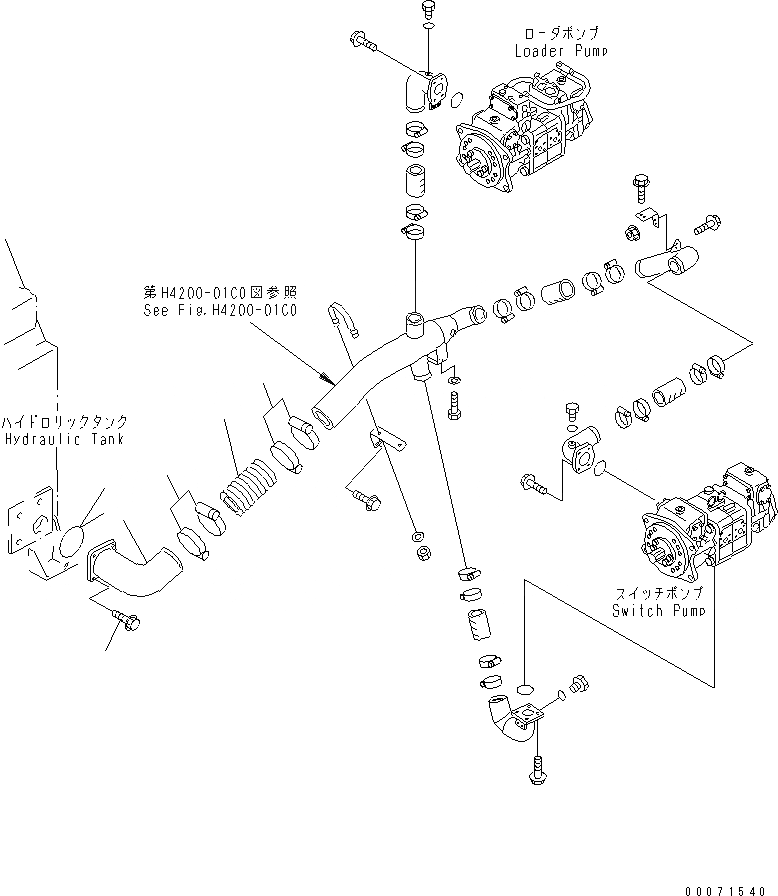 Схема запчастей Komatsu WA800-3 - ГИДР. БАК. (ВСАСЫВ. ЛИНИЯ)(№8-) ГИДРАВЛИКА