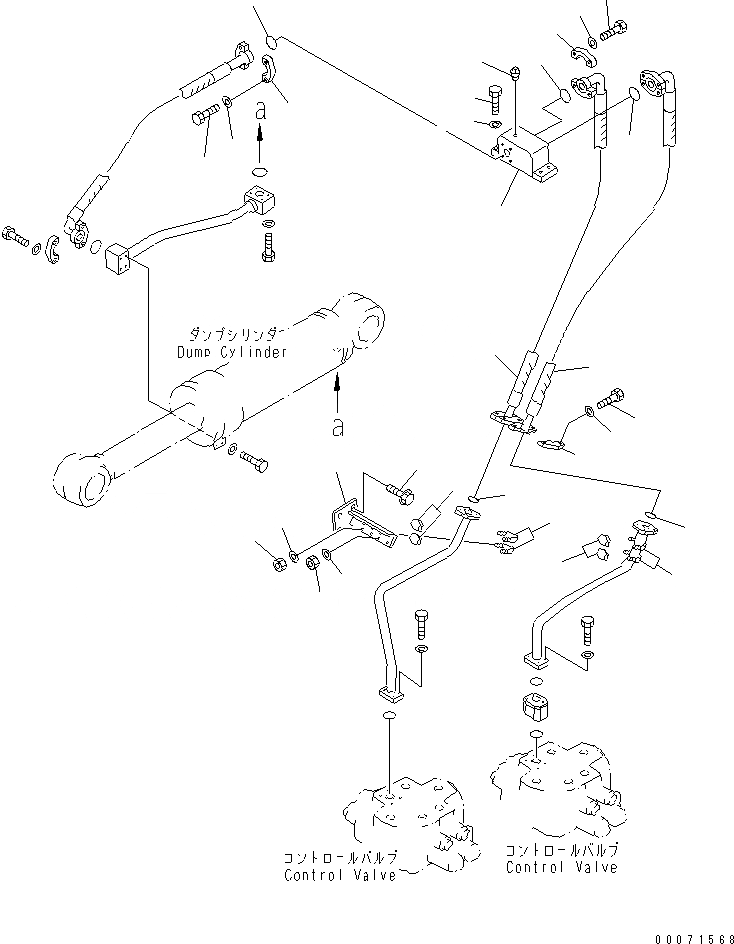 Схема запчастей Komatsu WA800-3 - ГИДРАВЛ ЛИНИЯ (ГИДРОЦИЛИНДР КОВША НИЖН. ЛИНИЯ)(№8-) ГИДРАВЛИКА