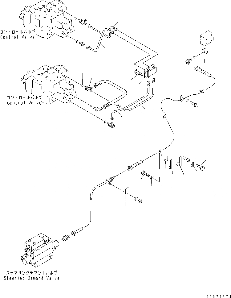Схема запчастей Komatsu WA800-3 - ГИДРАВЛ ЛИНИЯ (P.P.C PIROT ЛИНИЯ /) (ПЕРЕДН.)(№8-) ГИДРАВЛИКА