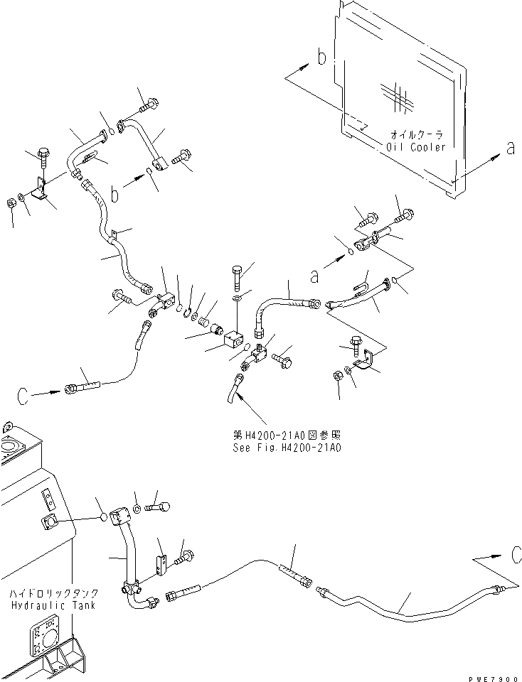 Схема запчастей Komatsu WA800-3 - ГИДРАВЛ ЛИНИЯ (ЛИНИЯ ОХЛАЖДЕНИЯ /) (КРОМЕ ЯПОН.)(№-8) ГИДРАВЛИКА
