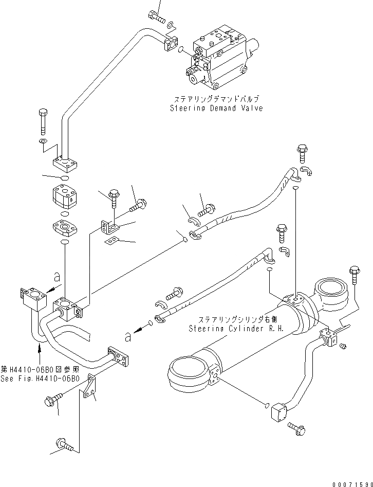 Схема запчастей Komatsu WA800-3 - ГИДРОЛИНИЯ РУЛЕВОГО УПРАВЛЕНИЯ (КРЕПЛЕНИЕ ЛИНИИ ЦИЛИНДРА РУЛЕВ. УПР-Я /)(№8-) ГИДРАВЛИКА