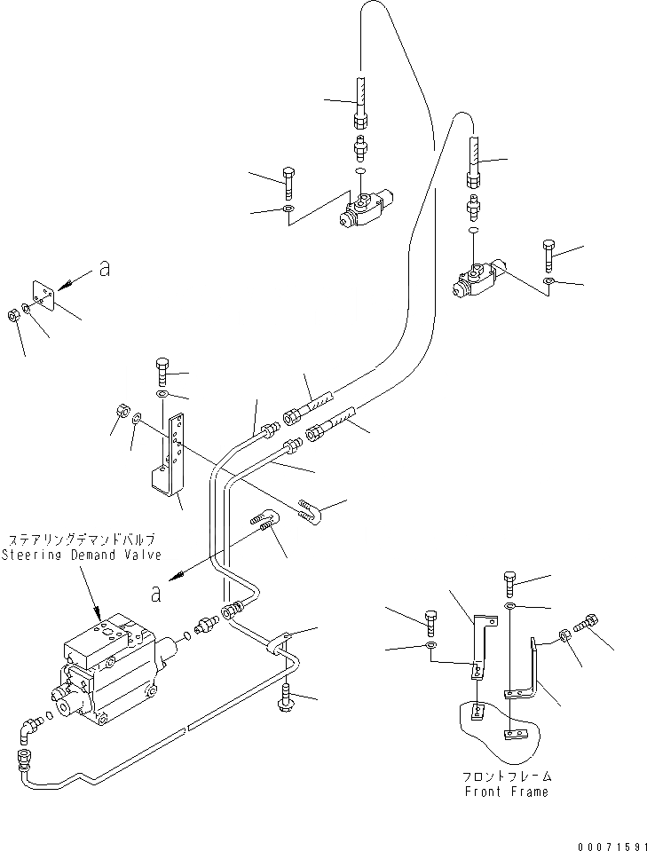 Схема запчастей Komatsu WA800-3 - ГИДРОЛИНИЯ РУЛЕВОГО УПРАВЛЕНИЯ (КЛАПАН ОСТАНОВКИ - РУЛЕВ. УПРАВЛЕНИЕ ЗАПРАШИВАЮЩ. КЛАПАН)(№8-) ГИДРАВЛИКА