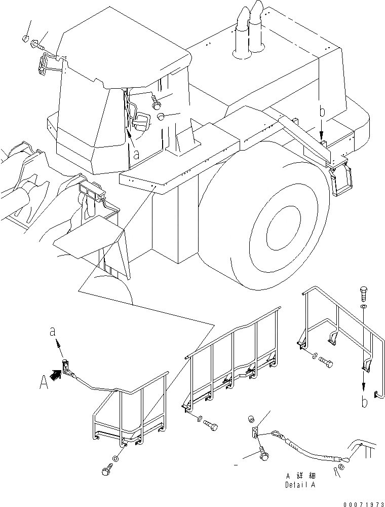 Схема запчастей Komatsu WA800-3 - КАБИНА (СОЕД-Е ПЛАСТИНА И ЗЕРКАЛАПОРУЧНИЭЛЕМЕНТЫ КРЕПЛЕНИЯ)(№8-) КАБИНА ОПЕРАТОРА И СИСТЕМА УПРАВЛЕНИЯ