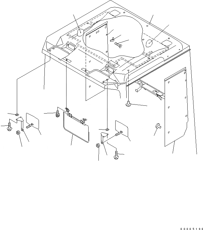Схема запчастей Komatsu WA800-3 - КАБИНА (ВЕРХН. ЧАСТИ ИНТЕРЬЕРА И КРЫША ПОДУШКА) (НИЗ. NOISE)(№-8) КАБИНА ОПЕРАТОРА И СИСТЕМА УПРАВЛЕНИЯ