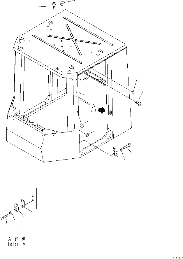 Схема запчастей Komatsu WA800-3 - КАБИНА (КРЫШКА И ЧАСТИ ДВЕРИ) (НИЗ. NOISE)(№-8) КАБИНА ОПЕРАТОРА И СИСТЕМА УПРАВЛЕНИЯ