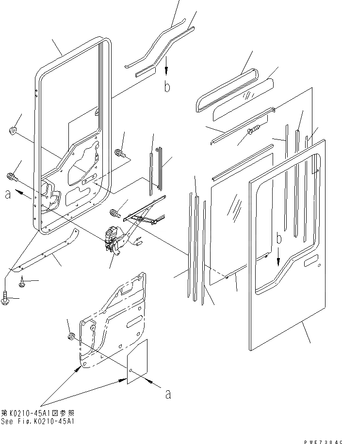 Схема запчастей Komatsu WA800-3 - КАБИНА (ЛЕВ. ДВЕРЬ В СБОРЕ¤ /) (ДВЕРЬ РАМА¤ ОКНА И РЕГУЛЯТОР) (НИЗ. NOISE)(№-8) КАБИНА ОПЕРАТОРА И СИСТЕМА УПРАВЛЕНИЯ