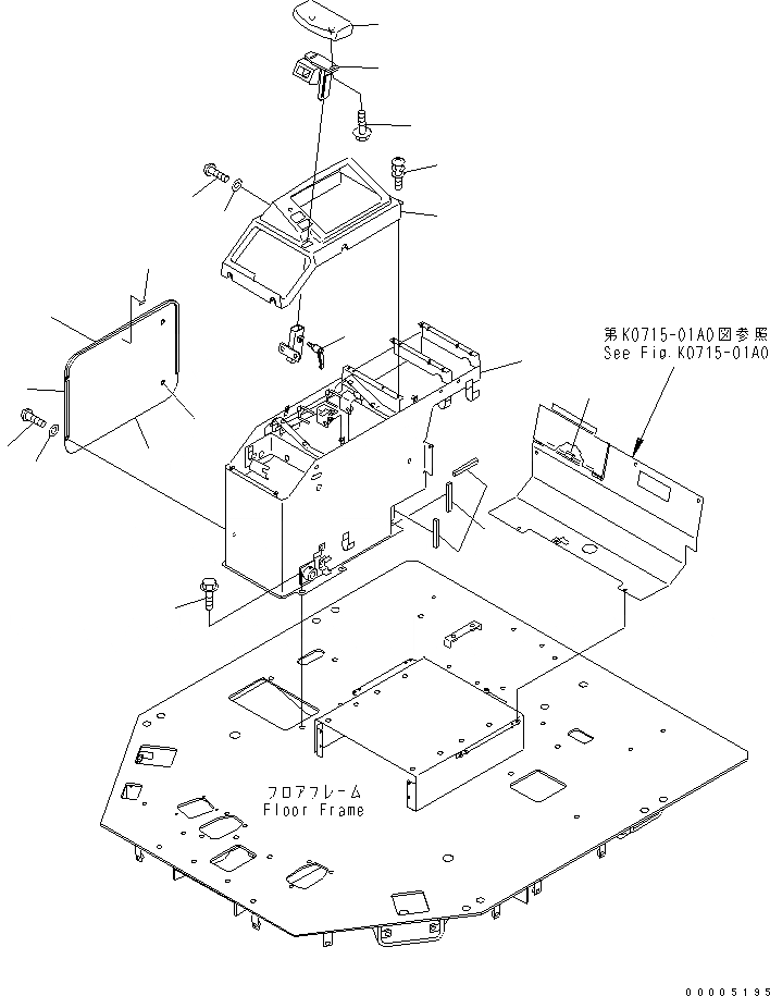 Схема запчастей Komatsu WA800-3 - ПОЛ SUB (ПРАВ. КОНСОЛЬН. БЛОК) (ДЛЯ E.P.C. РЫЧАГ¤ AJSS)(№-8) КАБИНА ОПЕРАТОРА И СИСТЕМА УПРАВЛЕНИЯ