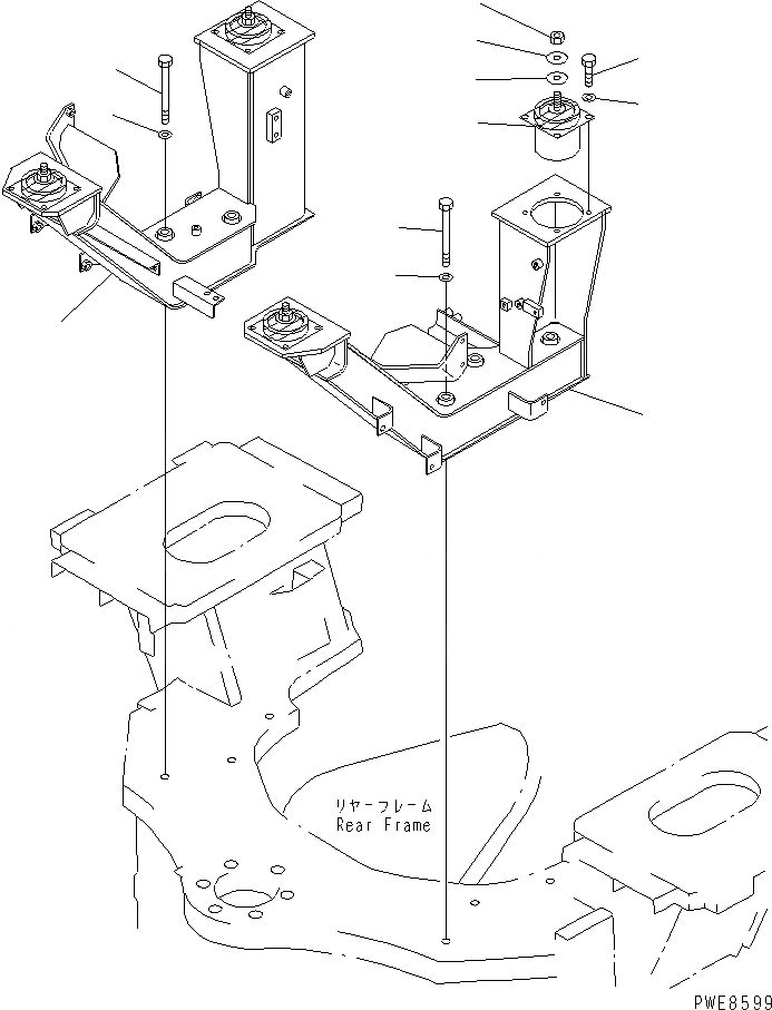 Схема запчастей Komatsu WA800-3 - СУППОРТ (С АВТОМАТИЧ. СМАЗКОЙ) (КРОМЕ ЯПОН.)(№-8) КАБИНА ОПЕРАТОРА И СИСТЕМА УПРАВЛЕНИЯ