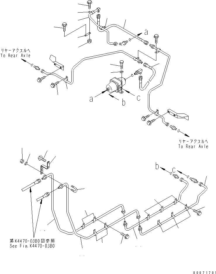 Схема запчастей Komatsu WA800-3 - ТОРМОЗНАЯ ГИДРОЛИНИЯ (ПЕРЕДН ТОРМОЗН. ГИДРОЛИНИЯ )(№8-) КАБИНА ОПЕРАТОРА И СИСТЕМА УПРАВЛЕНИЯ