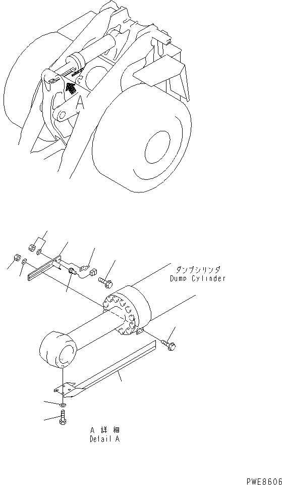 Схема запчастей Komatsu WA800-3 - ПОЗИЦИОНЕР КОВША(С ВЫСОК. ПОДЪЕМ ГИДРОЦИЛИНДР КОВША) (КРОМЕ ЯПОН.)(№-8) КАБИНА ОПЕРАТОРА И СИСТЕМА УПРАВЛЕНИЯ