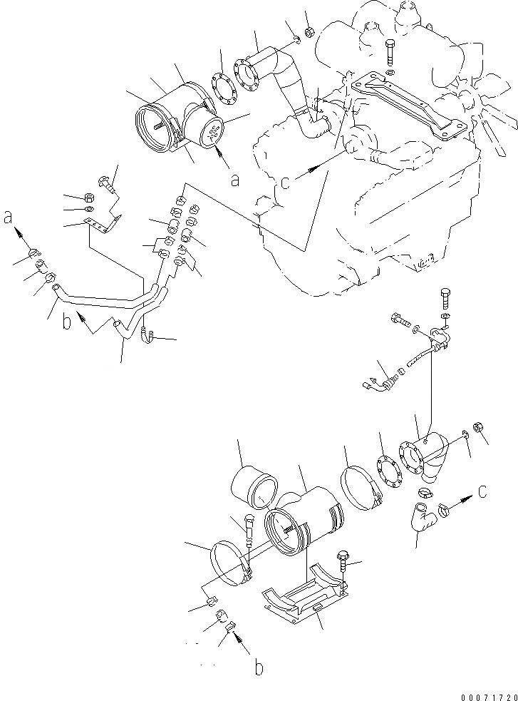 Схема запчастей Komatsu WA800-3 - ОТСЕК ДВИГАТЕЛЯ(ВОЗДУХООЧИСТИТЕЛЬ) (С АВТОМАТИЧ. СМАЗКОЙ)(№8-) ЧАСТИ КОРПУСА