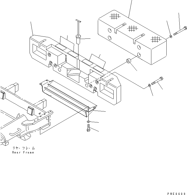 Схема запчастей Komatsu WA800-3 - ПРОТИВОВЕС (С ДОПОЛН. ВЕС)(№-8) ЧАСТИ КОРПУСА