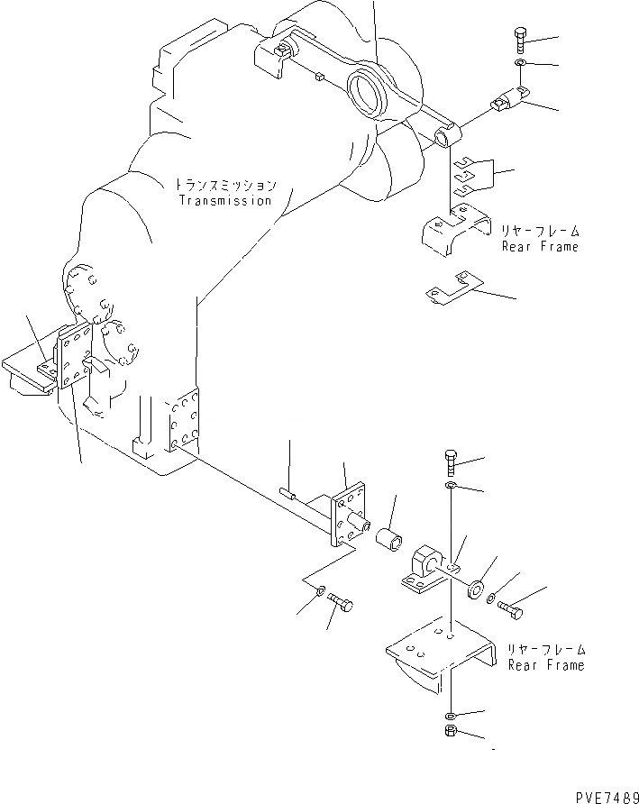 Схема запчастей Komatsu WA800-3 - ЧАСТИ КРЕПЛЕНИЯ ТРАНСМИССИИ ГИДРОТРАНСФОРМАТОР И ТРАНСМИССИЯ