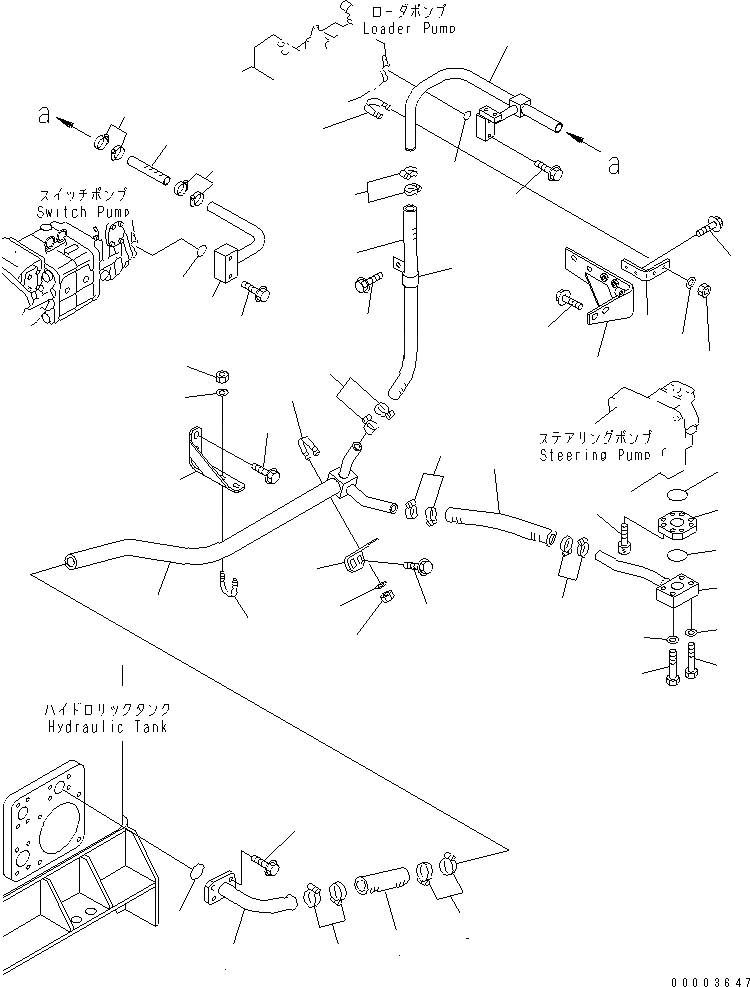 Схема запчастей Komatsu WA800-3 - ГИДРАВЛ ЛИНИЯ (ЛИНИЯ КЛАПАНА PPC ЗАДН. /) (С ACTIVE РАБОЧ.ING)(№-) ГИДРАВЛИКА