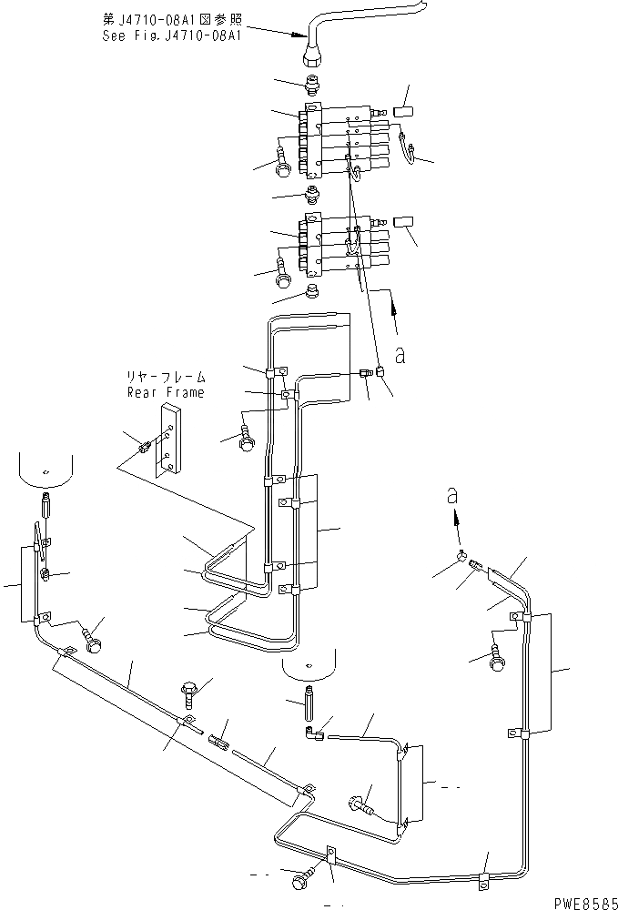 Схема запчастей Komatsu WA800-3 - АВТОМАТИЧ. СМАЗ. (ДЛЯ СУППОРТА МОСТА И ТРАНСМИССИЯ TRUNNION)     (С АВТОМАТИЧ. СМАЗКОЙ) ОСНОВНАЯ РАМА И ЕЕ ЧАСТИ