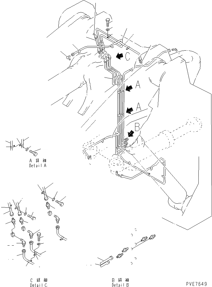Схема запчастей Komatsu WA800-3 - УДАЛЕННАЯ СМАЗКА (ПЕРЕДН. /) ОСНОВНАЯ РАМА И ЕЕ ЧАСТИ