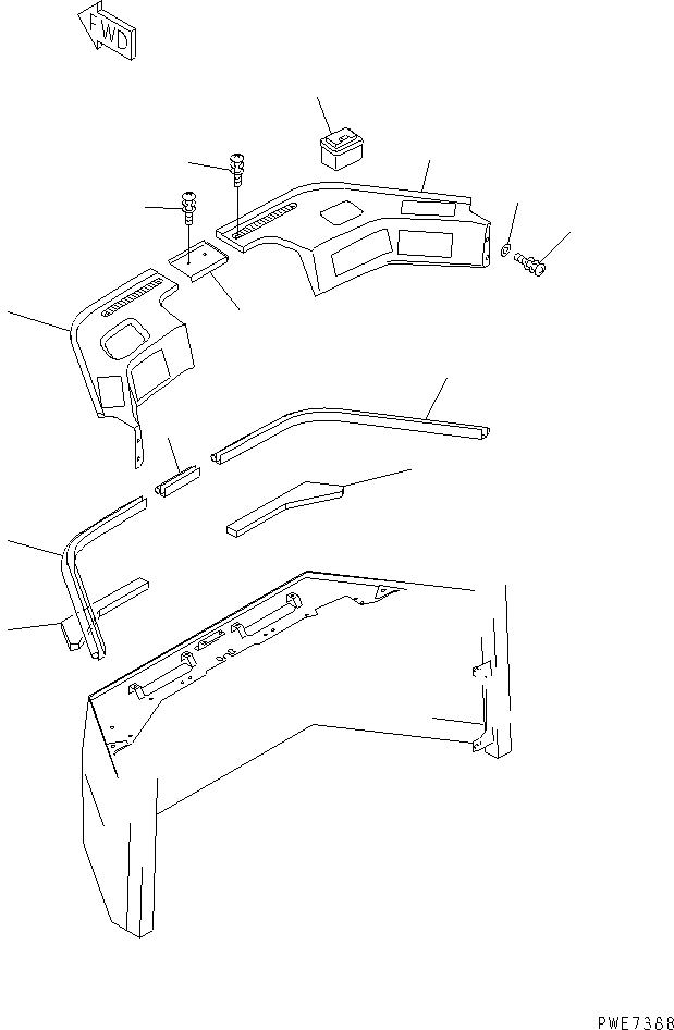Схема запчастей Komatsu WA800-3 - ЧАСТИ КАБИНЫ(С ACTIVE РАБОЧ.ING)(№-) КАБИНА ОПЕРАТОРА И СИСТЕМА УПРАВЛЕНИЯ