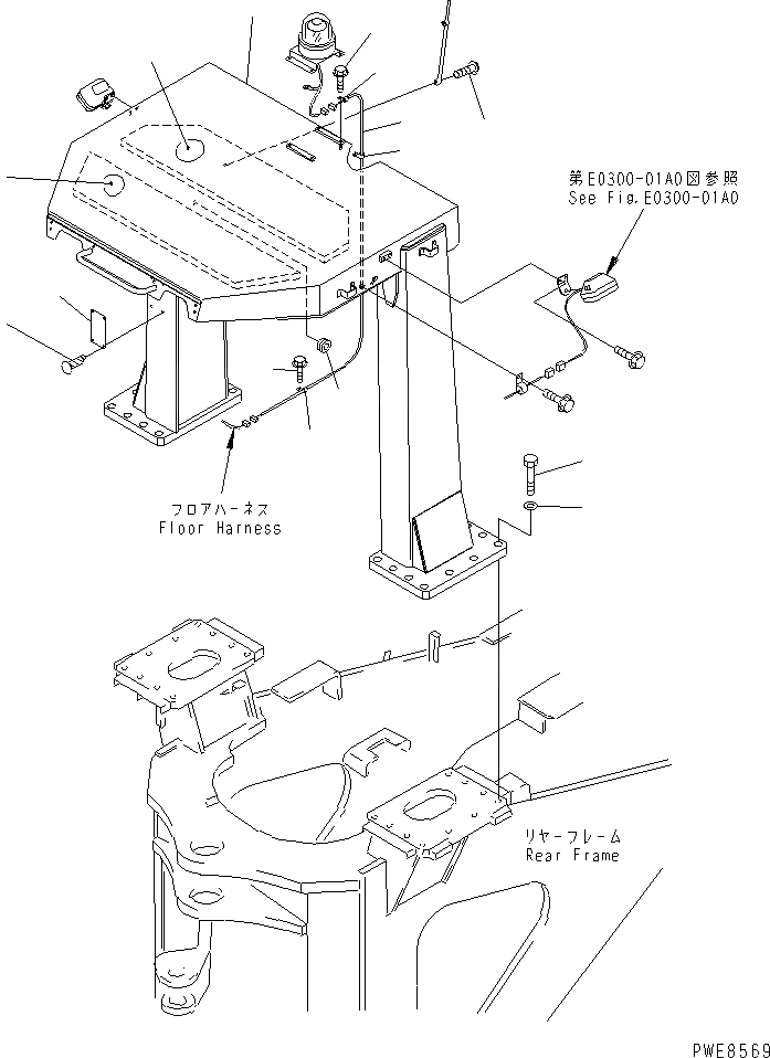 Схема запчастей Komatsu WA800-3 - СИСТЕМА ROPS (С ПРОБЛЕСК. МАЯКОМ) КАБИНА ОПЕРАТОРА И СИСТЕМА УПРАВЛЕНИЯ