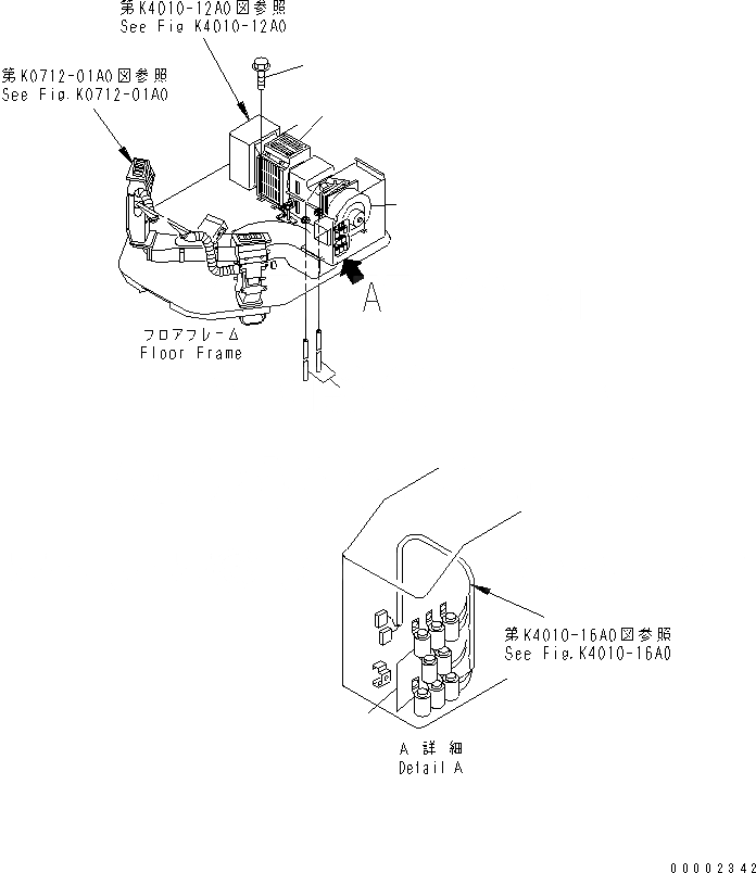 Схема запчастей Komatsu WA800-3 - ПОЛ SUB (БЛОК КОНДИЦ. ВОЗДУХА)(№-) КАБИНА ОПЕРАТОРА И СИСТЕМА УПРАВЛЕНИЯ